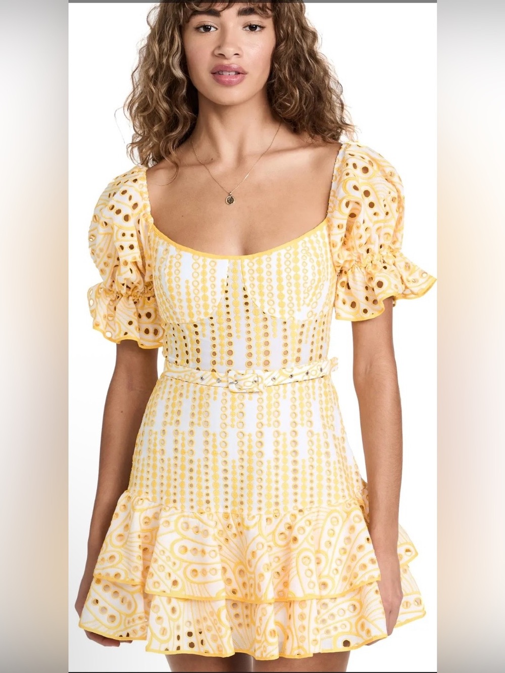 Charo Ruiz Ibiza Jean Short Dress in Solar Yellow Size S MSRP $570